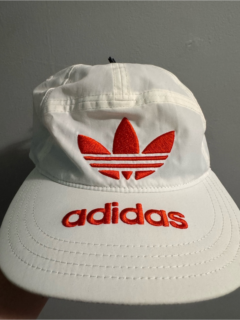 adidas White Kids Cap with Red Trefoil and Logo
